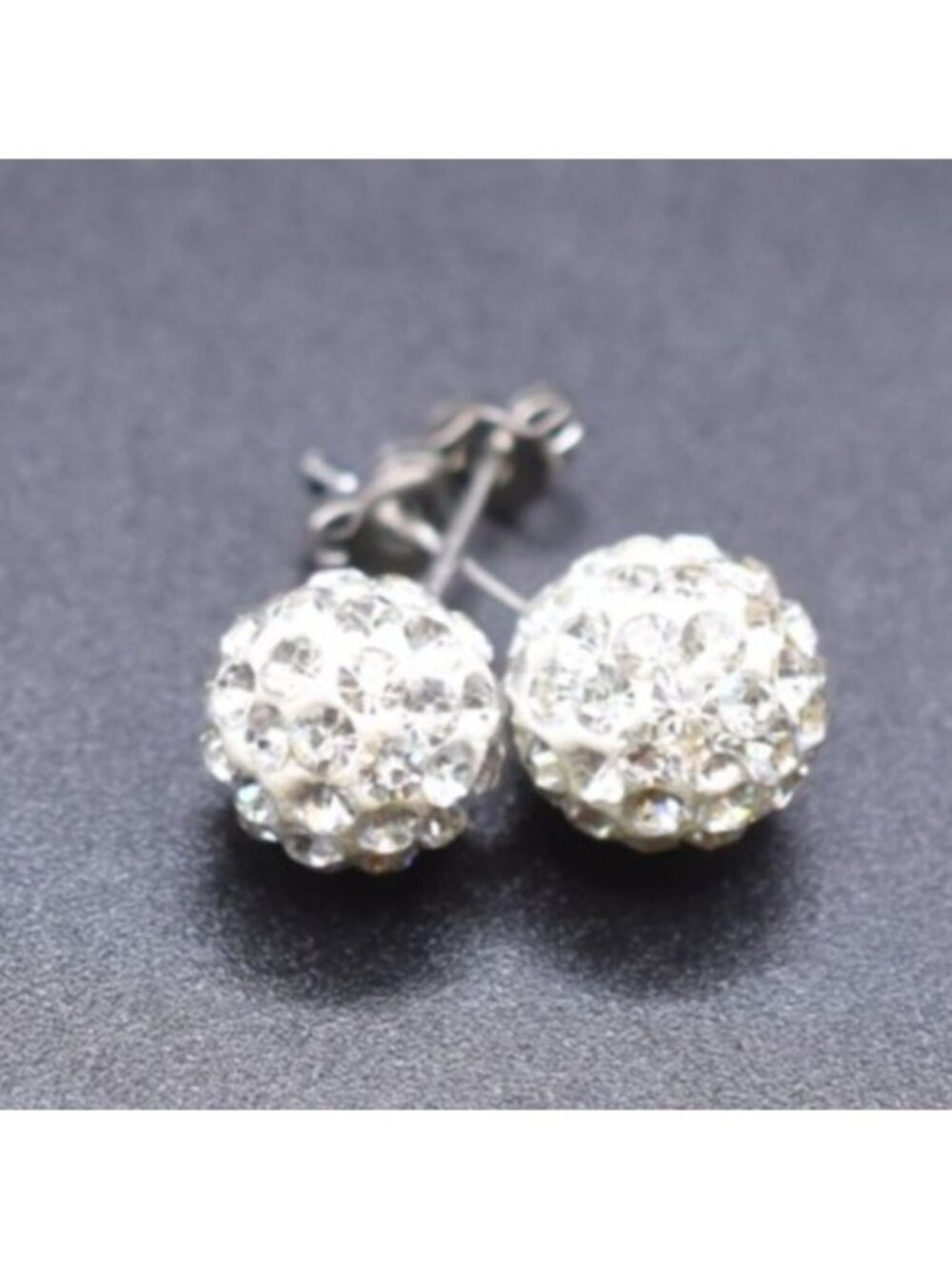 Crystal Rhinestone Ball Stud Earrings Vintage-Inspired Sparkle Jewelry Silver-To